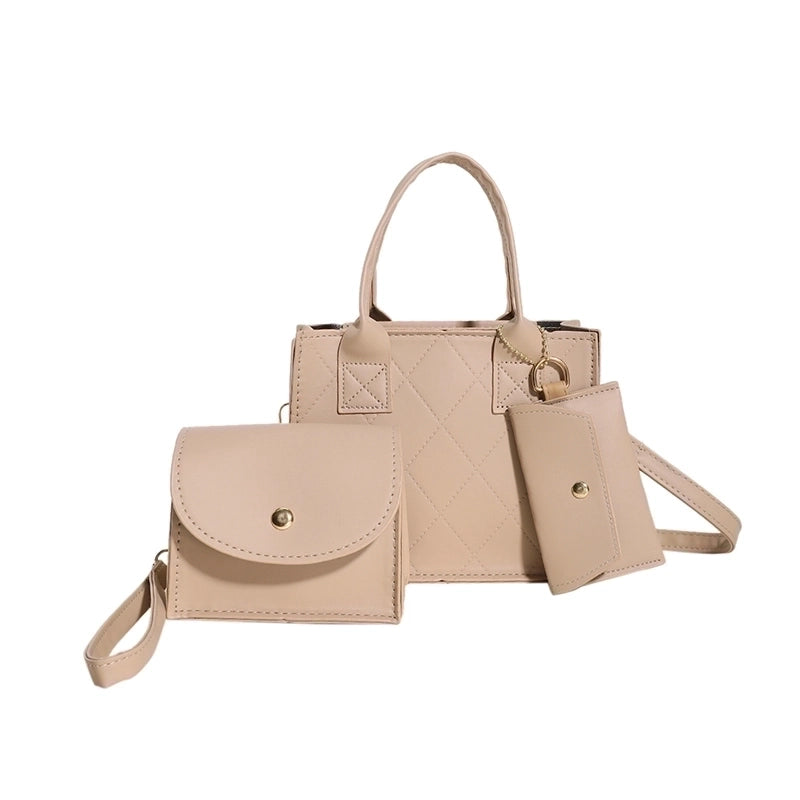 Women's All Seasons Pu Leather Solid Color Vintage Style Square Zipper Handbag
