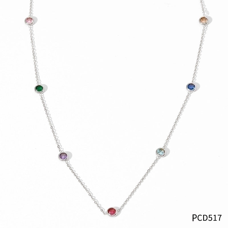 3 Pieces Retro Round Stainless Steel Titanium Steel Plating Inlay Zircon Bracelets Necklace