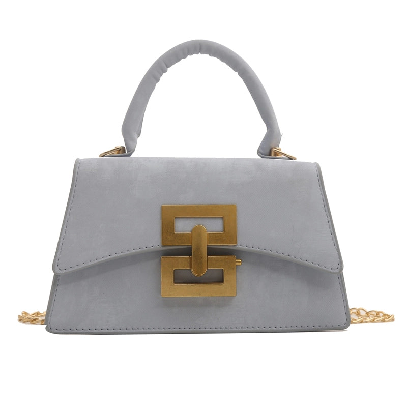 Women's Medium Pu Leather Solid Color Vintage Style Streetwear Square Lock Clasp Crossbody Bag