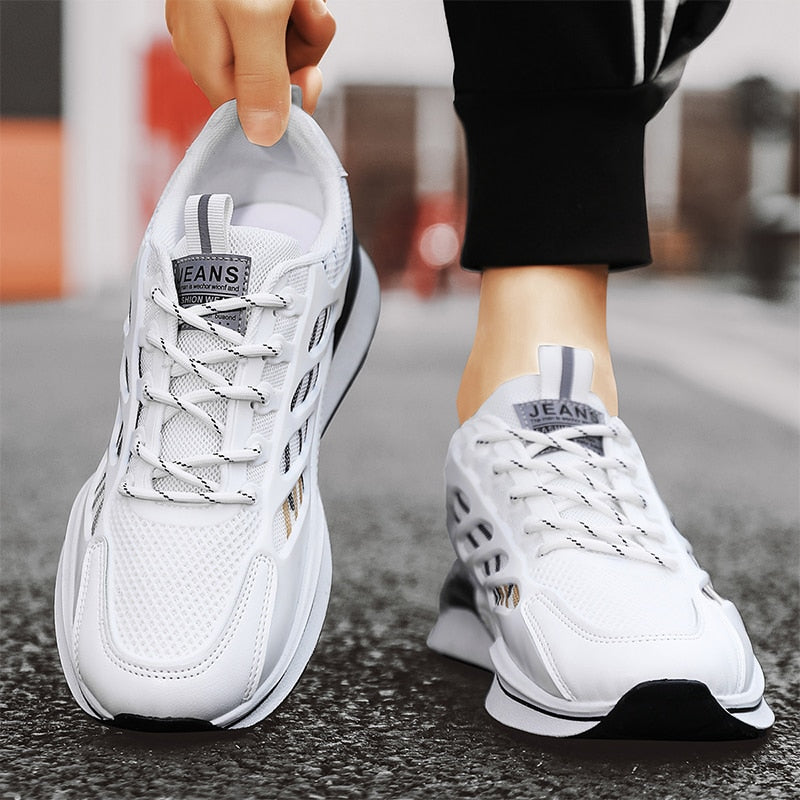 West Tenis Breathable Mesh Leather Sport Sneakers