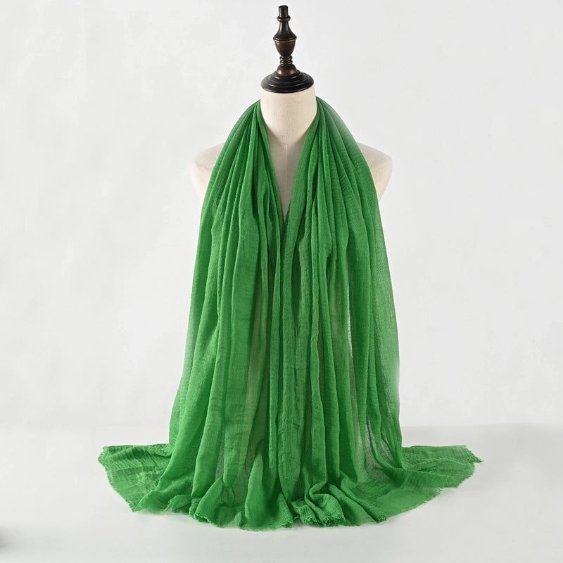 Women's Vacation Minimalist Solid Color Cotton Silk Scarf