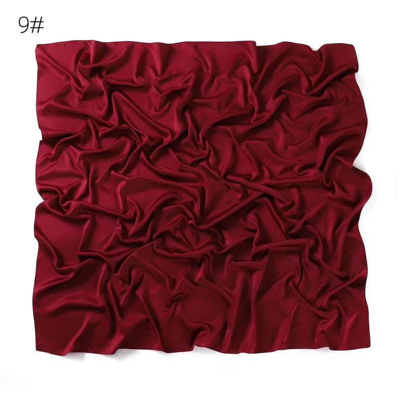 Women's Minimalist Solid Color Satin Silk Scarf