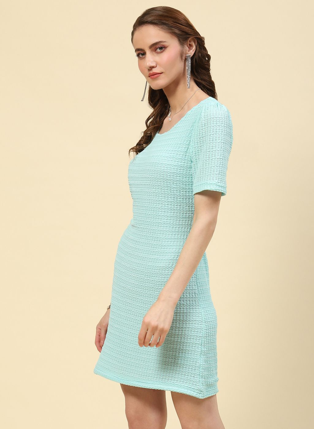 Women Blue Solid Dress