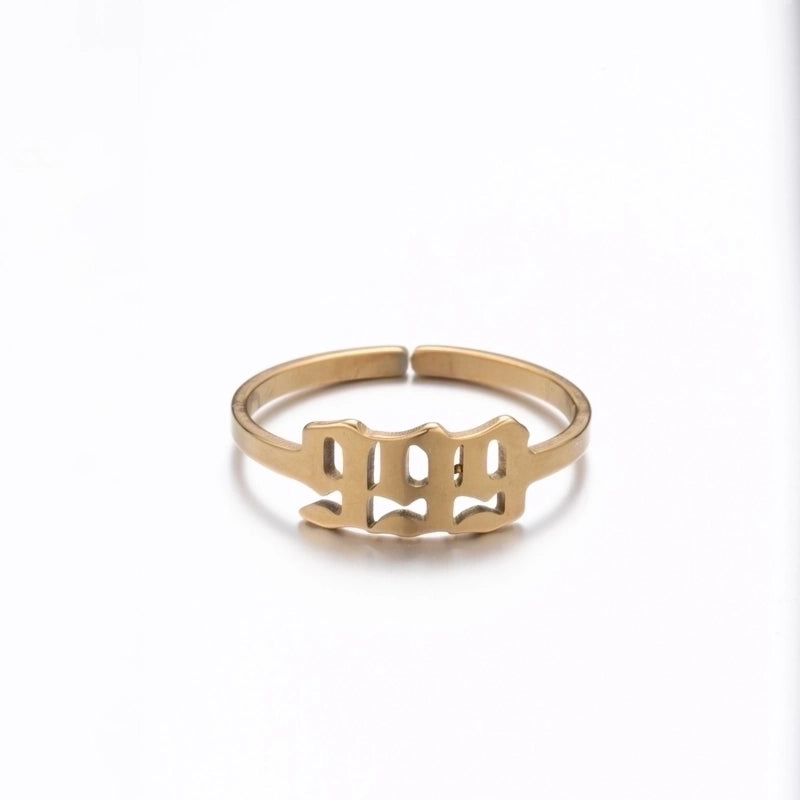 Fashion Number 201 Stainless Steel No Inlaid 18K Gold Plated Plating Open Ring