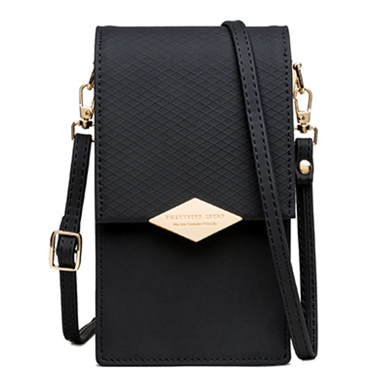 Cross-border Mobile Phone Bag Female Japanese And Korean Partysu Verticle Square Metal Buckle Simple Shoulder Bag