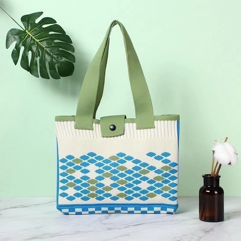 Women's Large Polyester Argyle Streetwear Open Underarm Bag