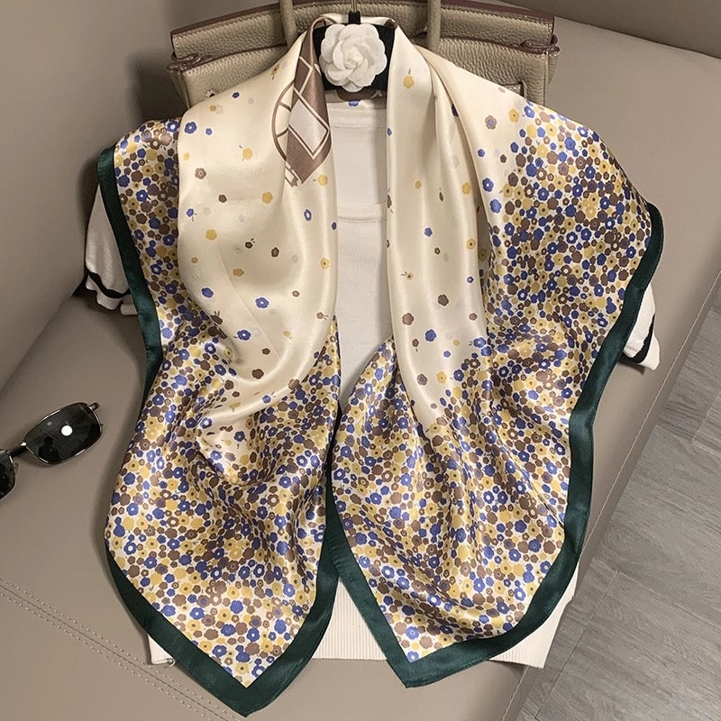 Women's Elegant Minimalist Printing Silk Printing Silk Scarf