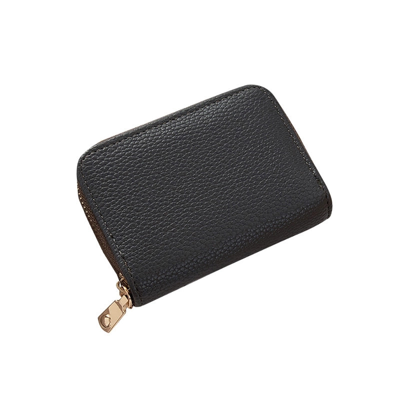 Basic Solid Color Square Zipper Small Wallet