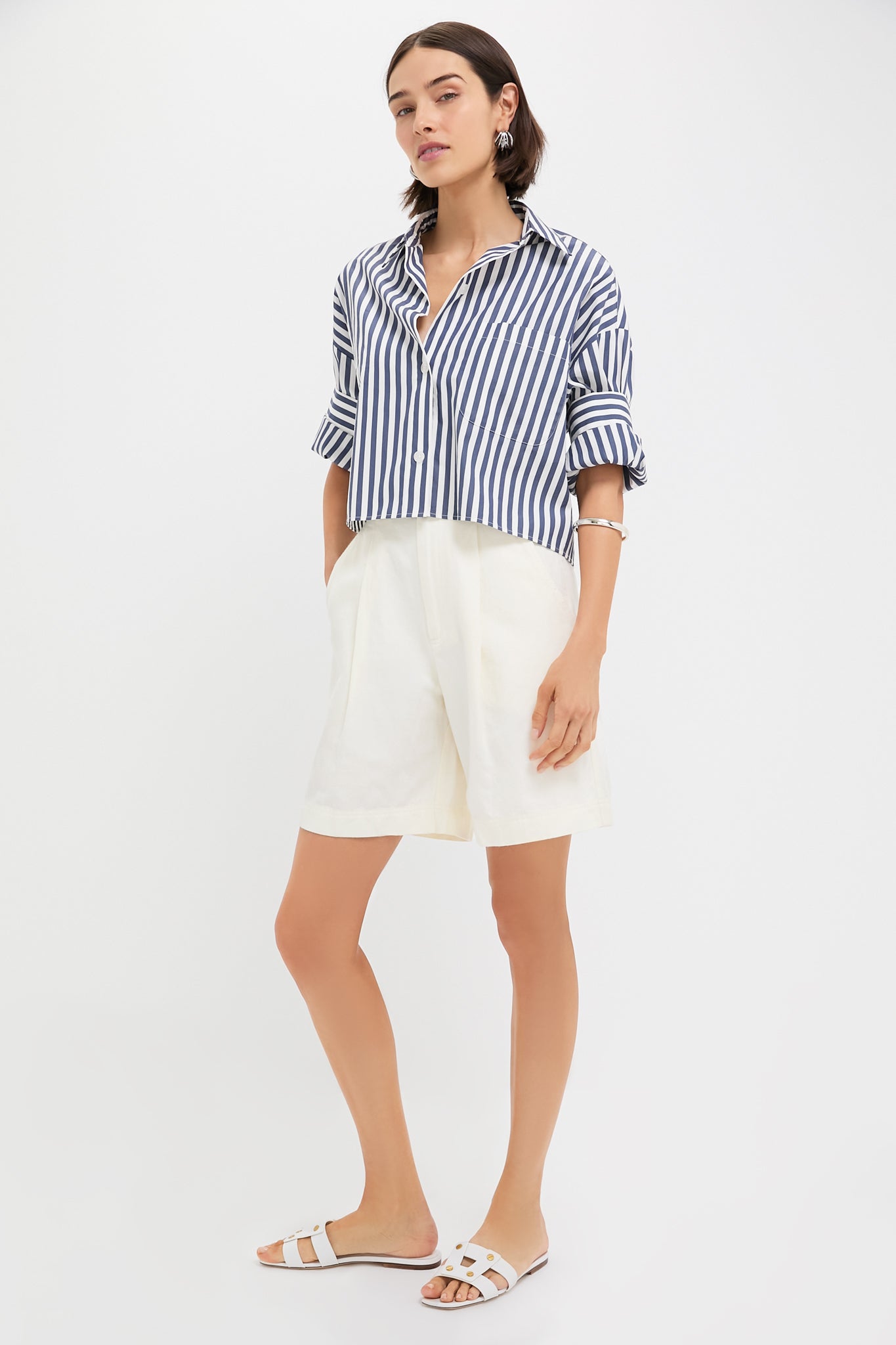 Cream Bari Midi Short