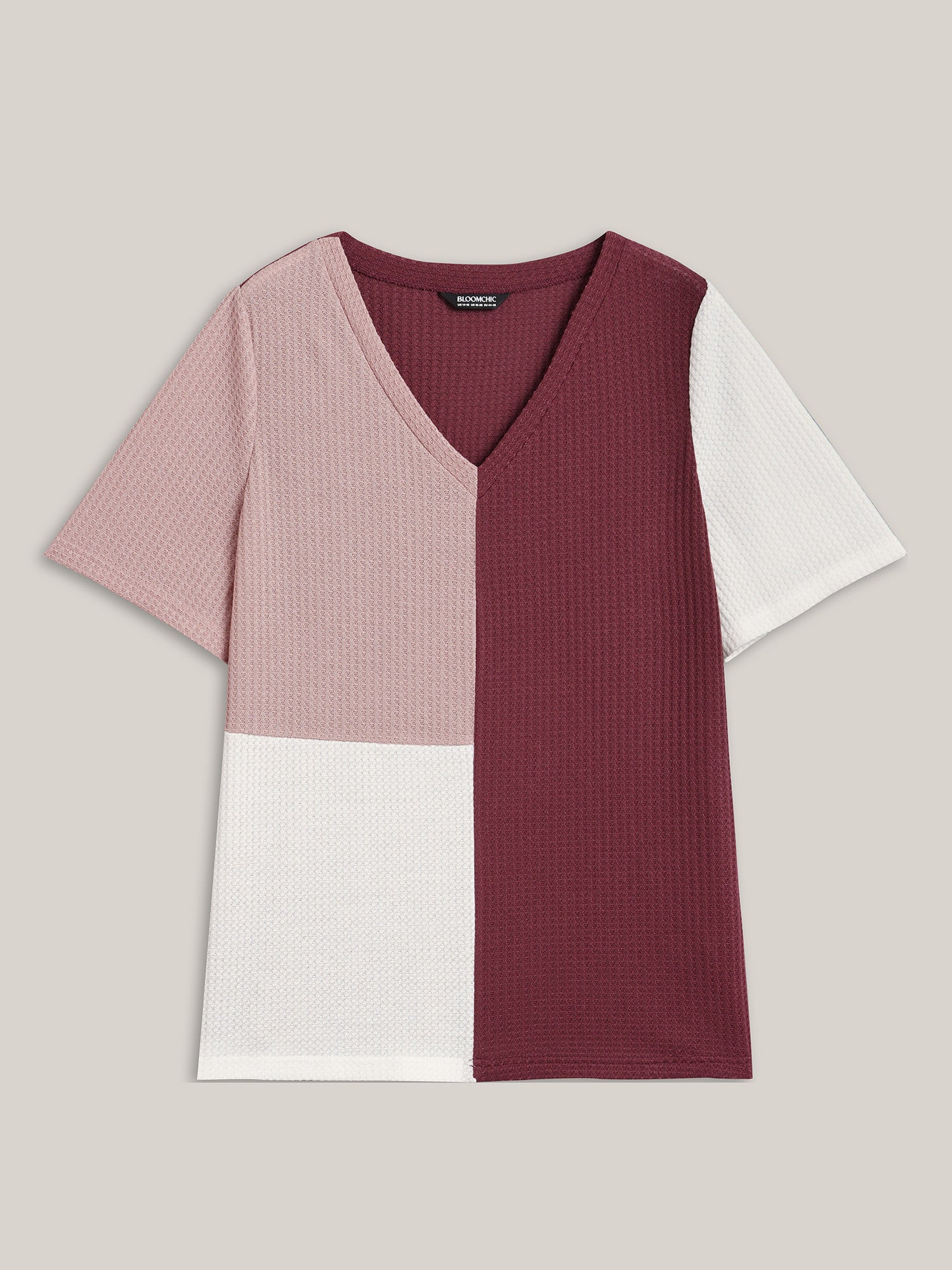 Color Block V-Neck Relaxed Fit T-Shirt