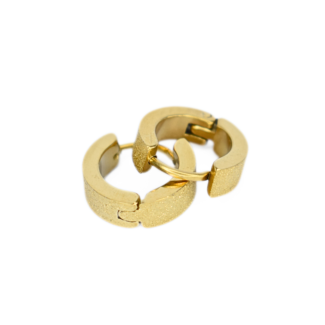 10mm Glitter edged hoops - Gold