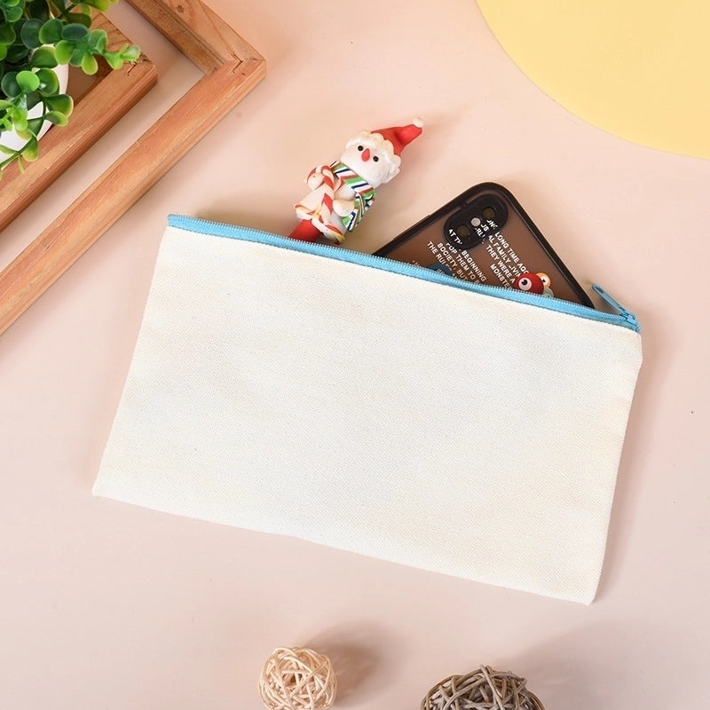 10 Pieces In Stock Blank Canvas Zipper Bag Canvas Cosmetic Bag Zipper Pencil Bag Canvas Bag Custom
