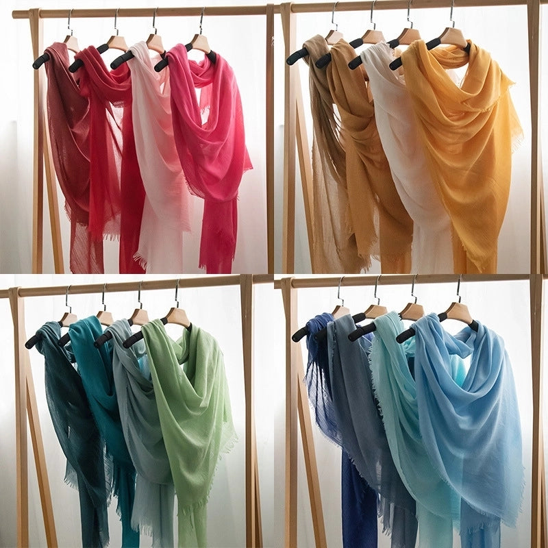 Unisex Elegant Minimalist Solid Color Polyester Silk Scarf