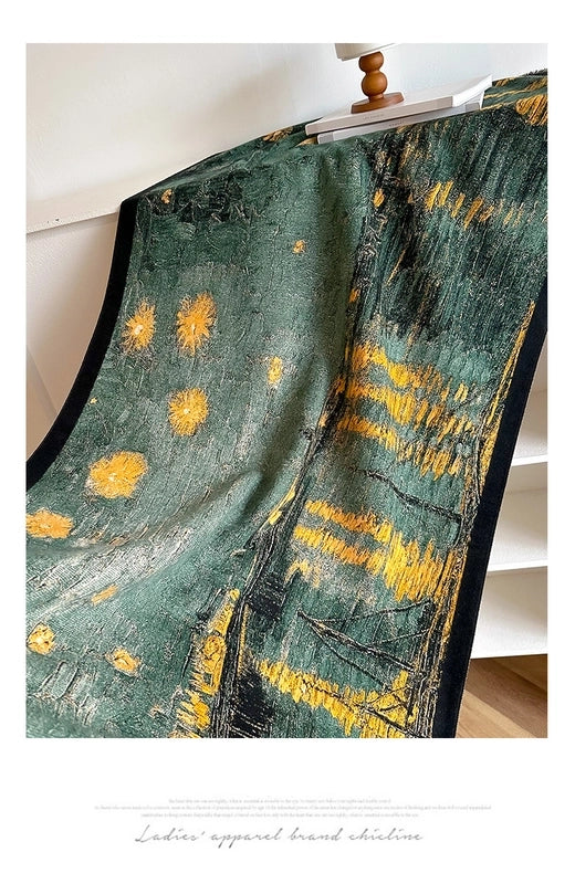 Women's Classic Style Color Block Imitation Cashmere Scarf