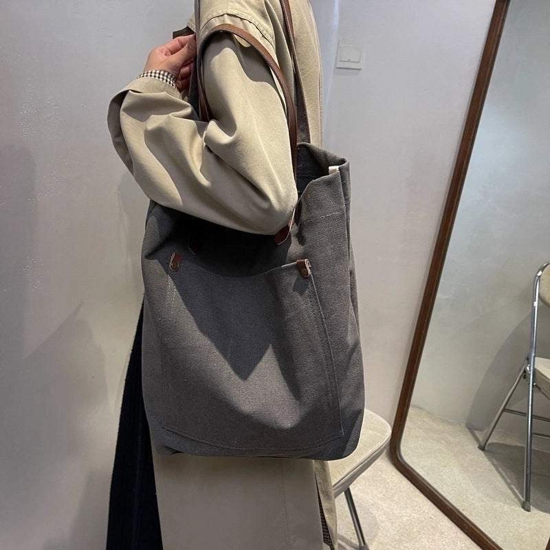 Solid Color Canvas Shopping Bags
