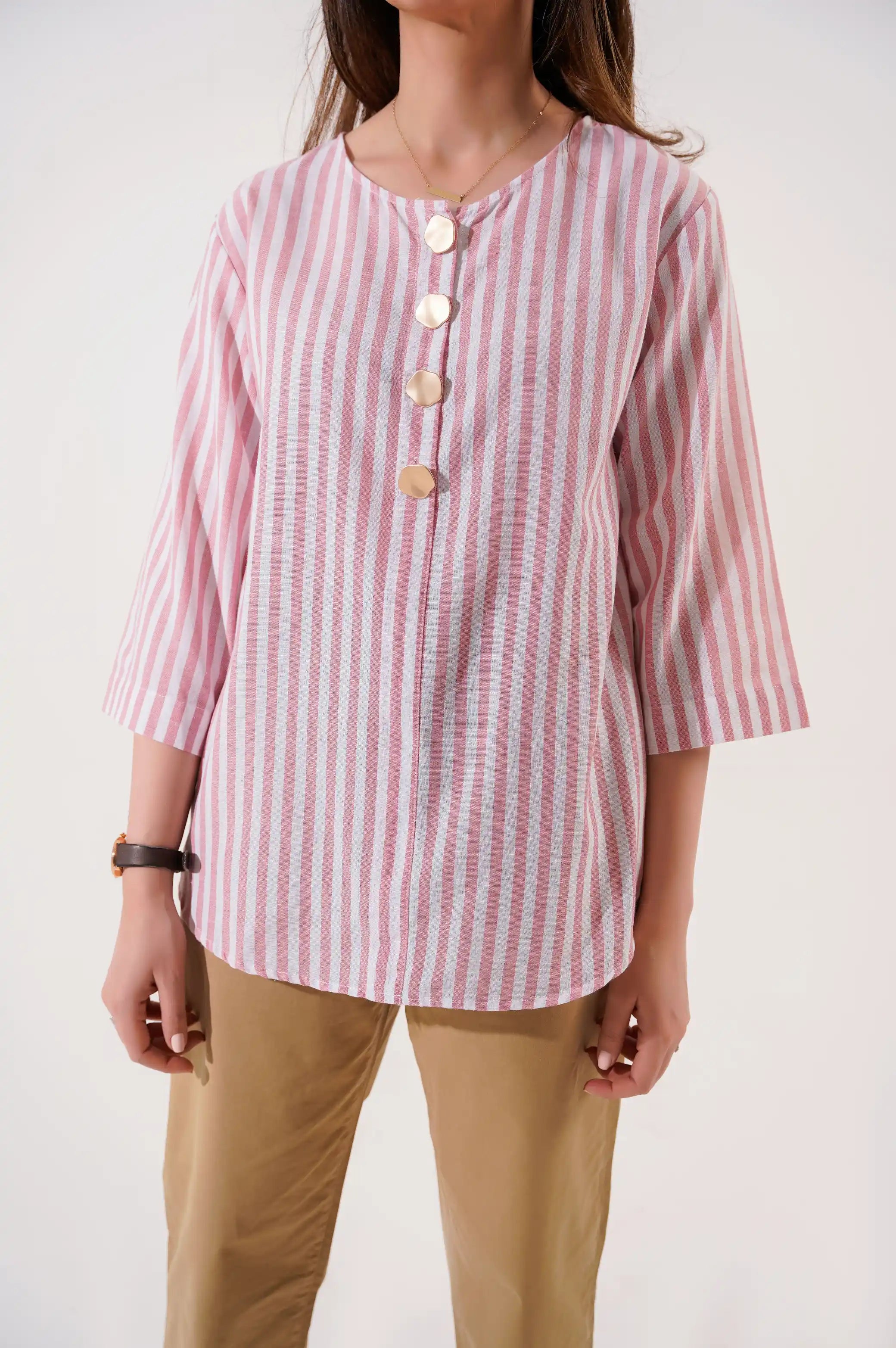 STRIPE COTTON BLOUSE