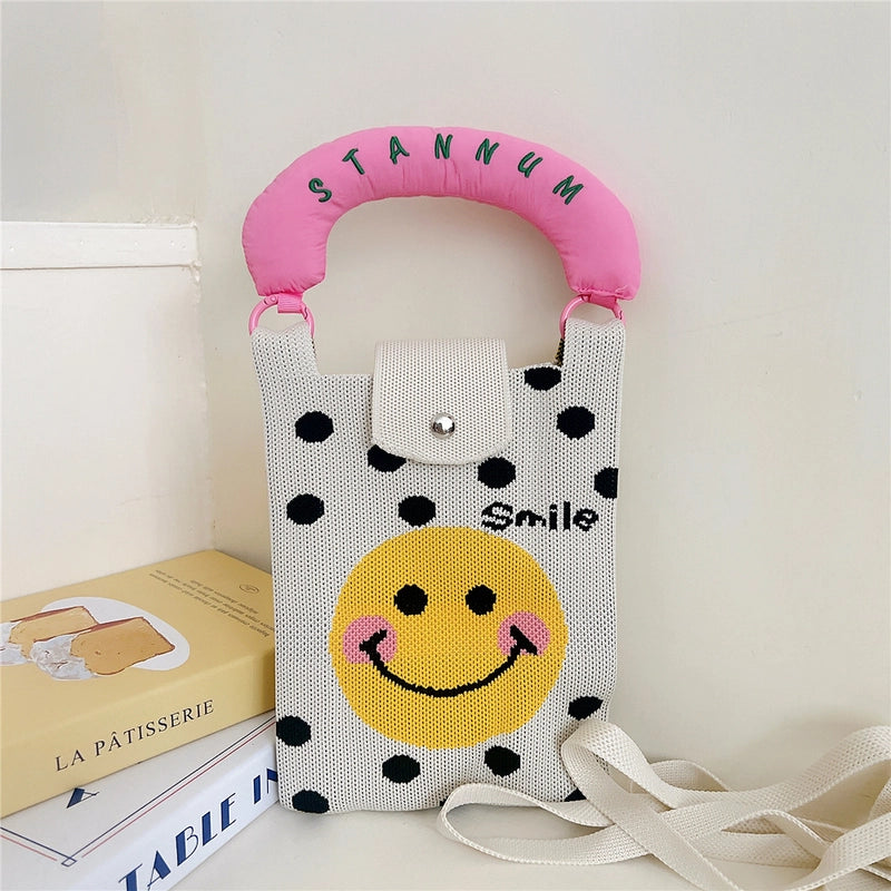 Women's Small Polyester Letter Cat Bow Knot Elegant Bucket Buckle Crossbody Bag
