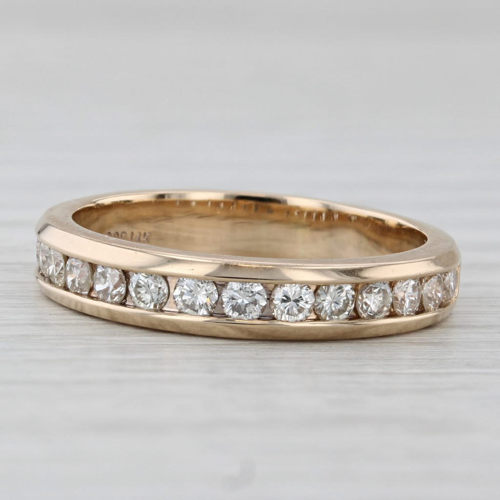 0.75ctw Channel Set Diamond Wedding Band 14k Yellow Gold Men's Ring