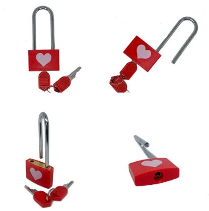 1Pc Suitcase Locker Travel Anti-Theft Padlock. Long Handle Love Lock