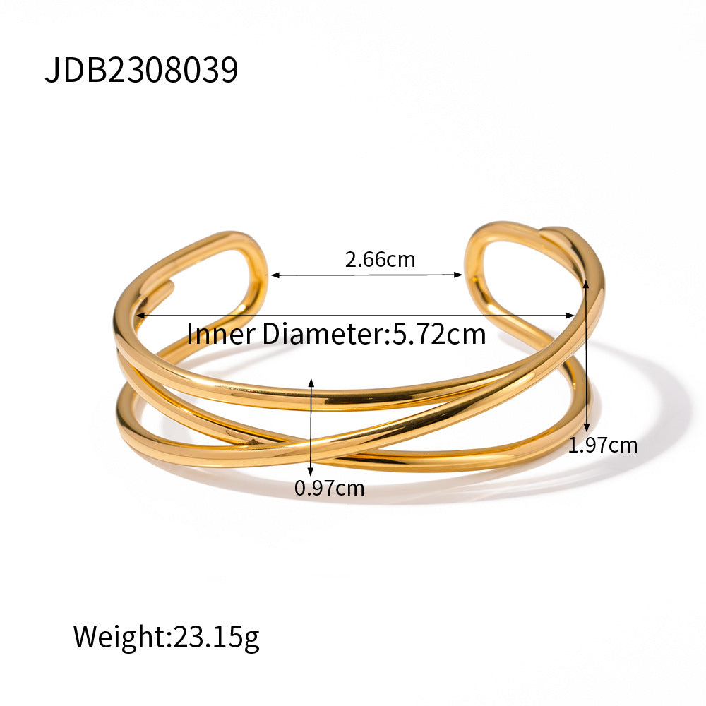Stainless Steel Gold Pearl Bracelet Open Bracelet Titanium Steel Bracelet