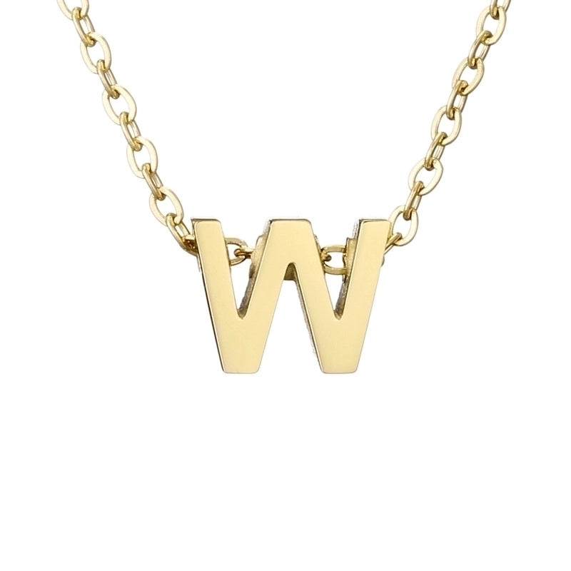 Lady Letter Stainless Steel Titanium Steel Plating Pendant Necklace