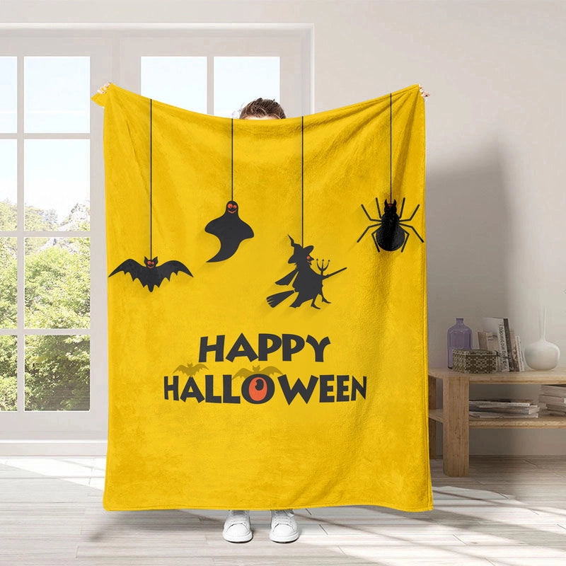 Halloween Cute Pumpkin Letter Bat Polyester Blanket Couch & Sofa Decor