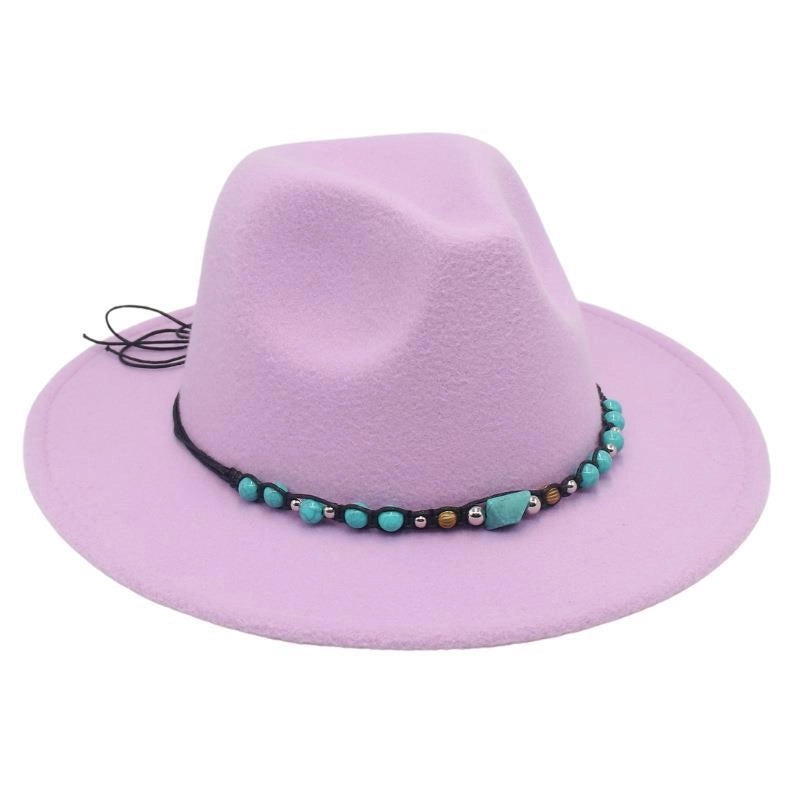 Western Cowboy Hat Big Brim Mountaineering Hat Spring And Summer New Emerald Felt Hat Ethnic Tibetan Hat