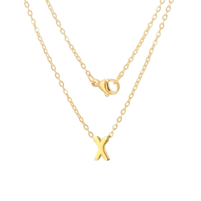 Titanium Steel Minimalist Plating Letter None Necklace