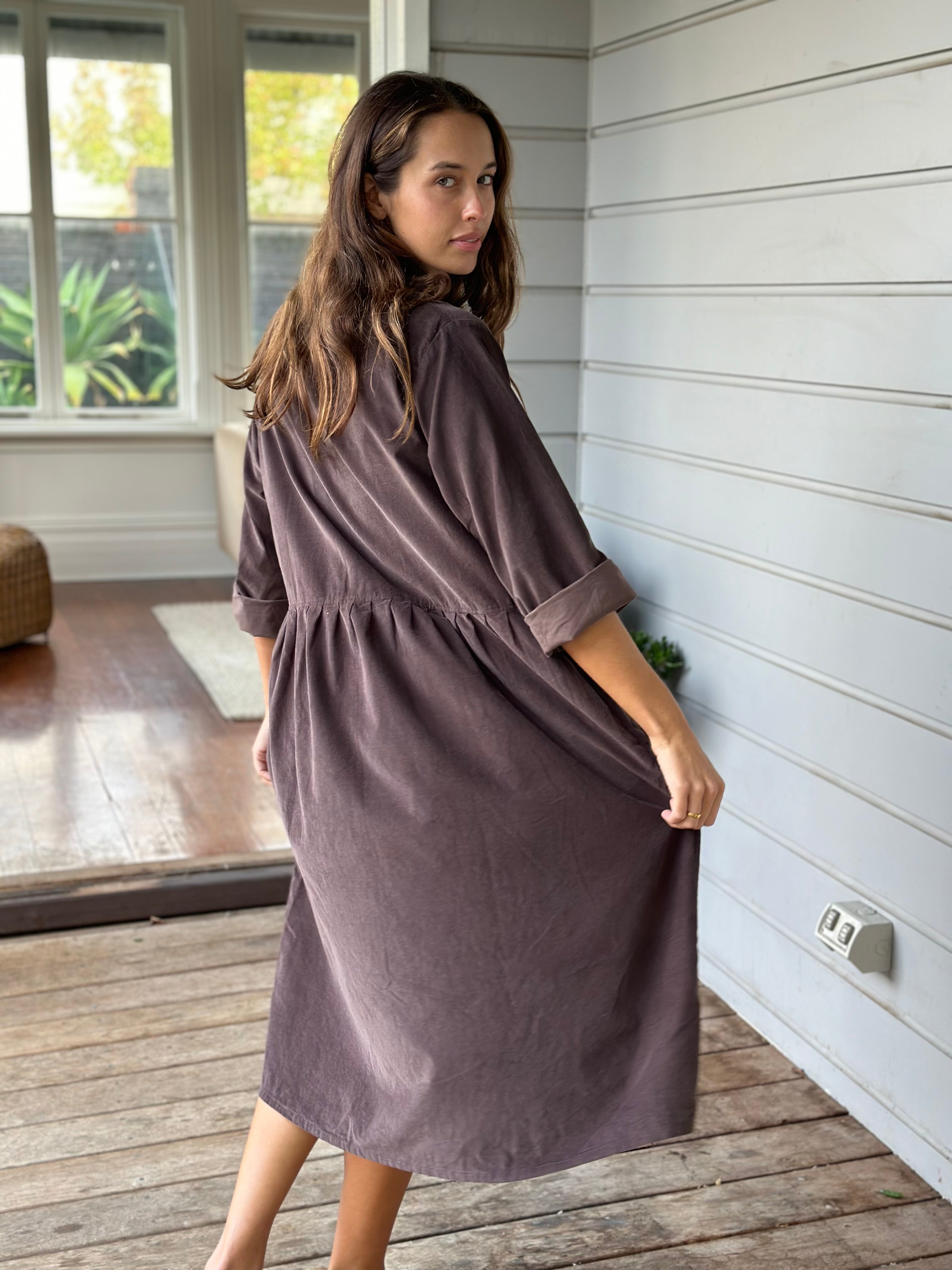 april dress - milk chocolate