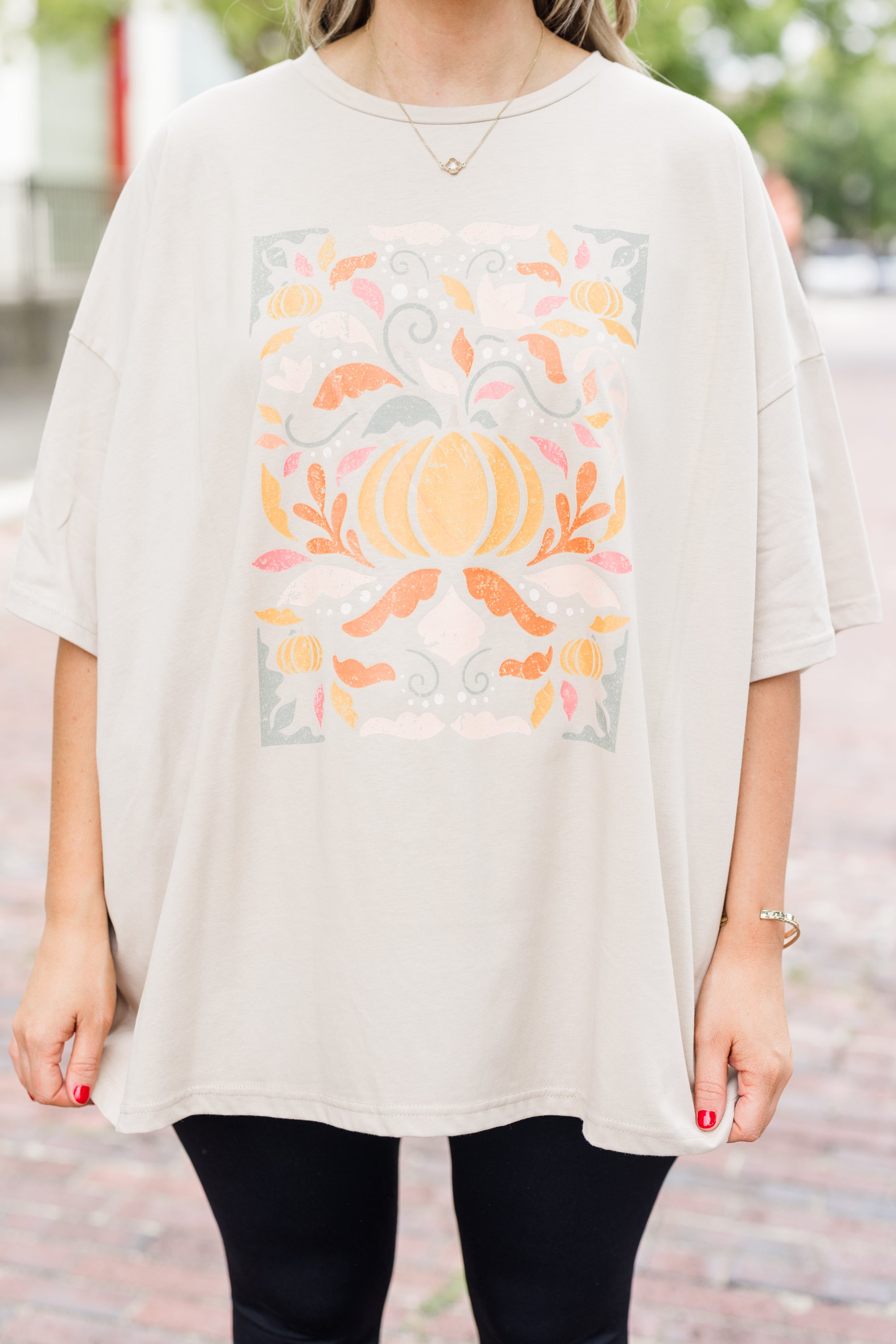 Colors Of Fall Boyfriend Tee. Light Mocha