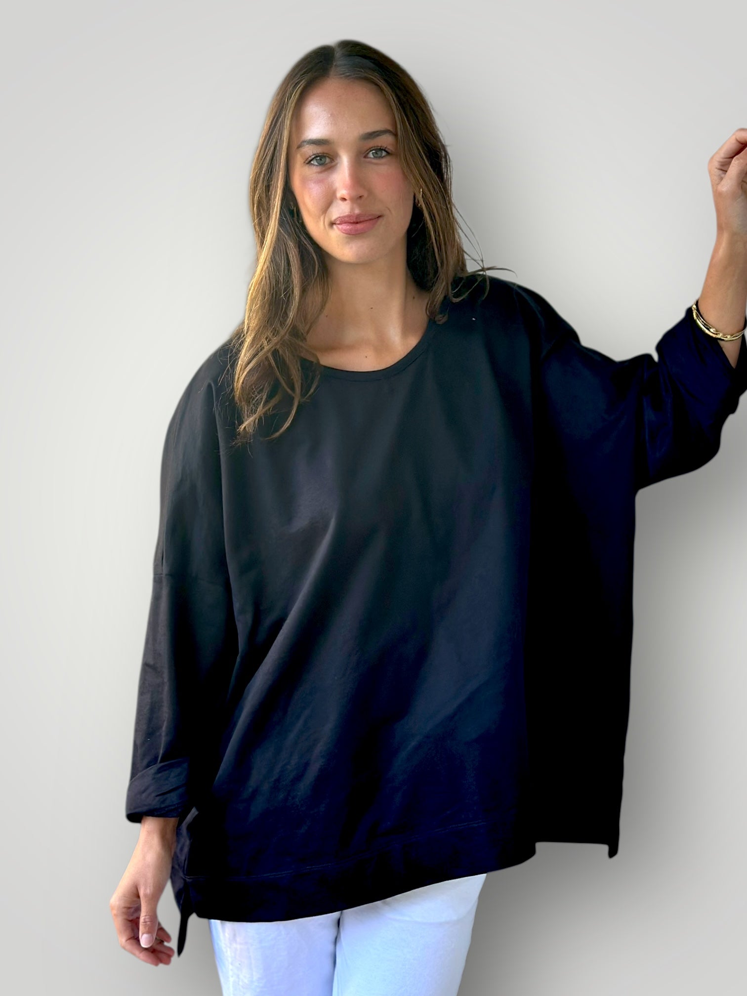 charlotte  top - black jersey knit