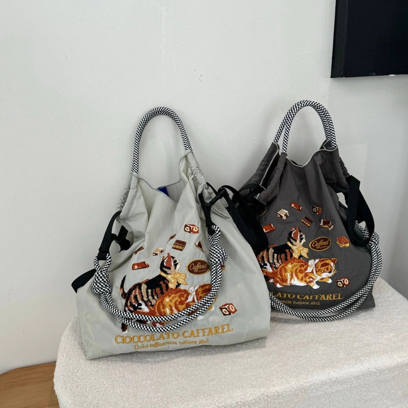 Women's Vintage Style Classic Style Printing Animal Nylon Shopping Bags