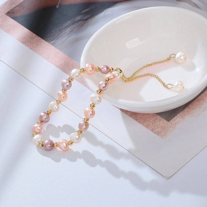 Elegant Geometric Pearl Beaded Bracelets