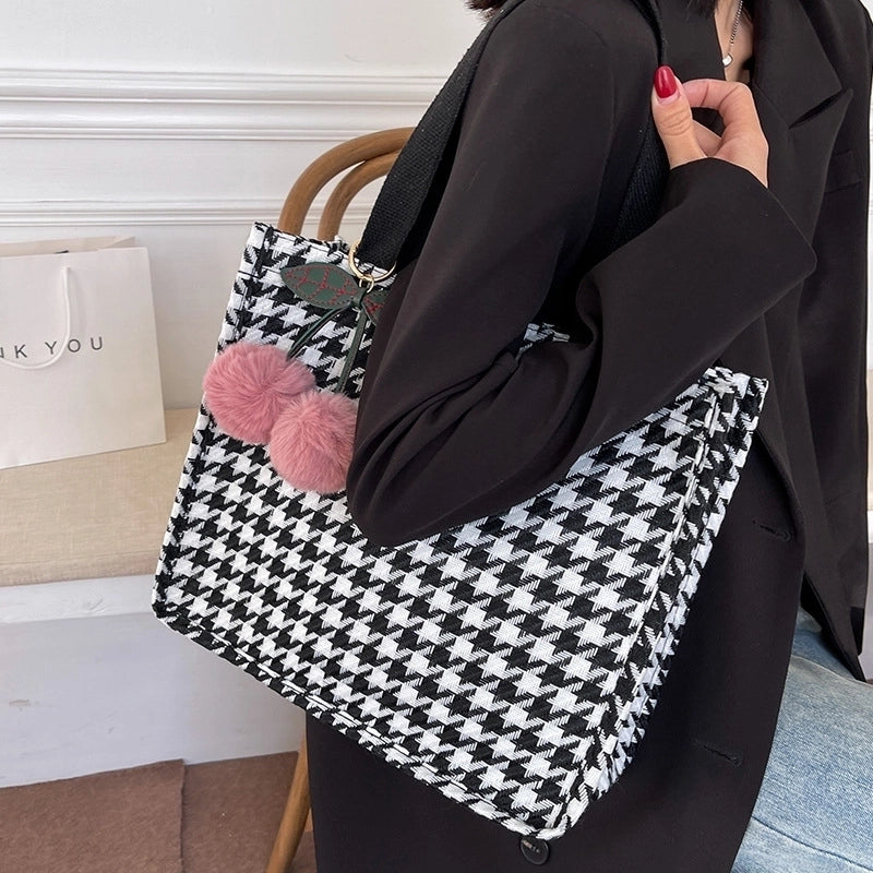 Women's Large Canvas  Vintage Style Square Open Shoulder Bag Tote Bag