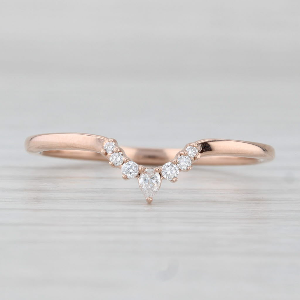 Brilliant Earth Lunette 0.10ctw Diamond Ring 14k Rose Gold Stackable w/ Box