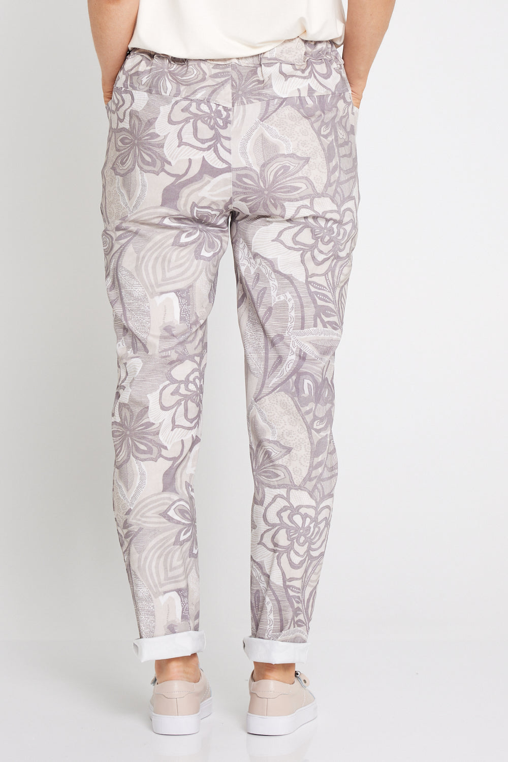 Beth Pants - Taupe Floral