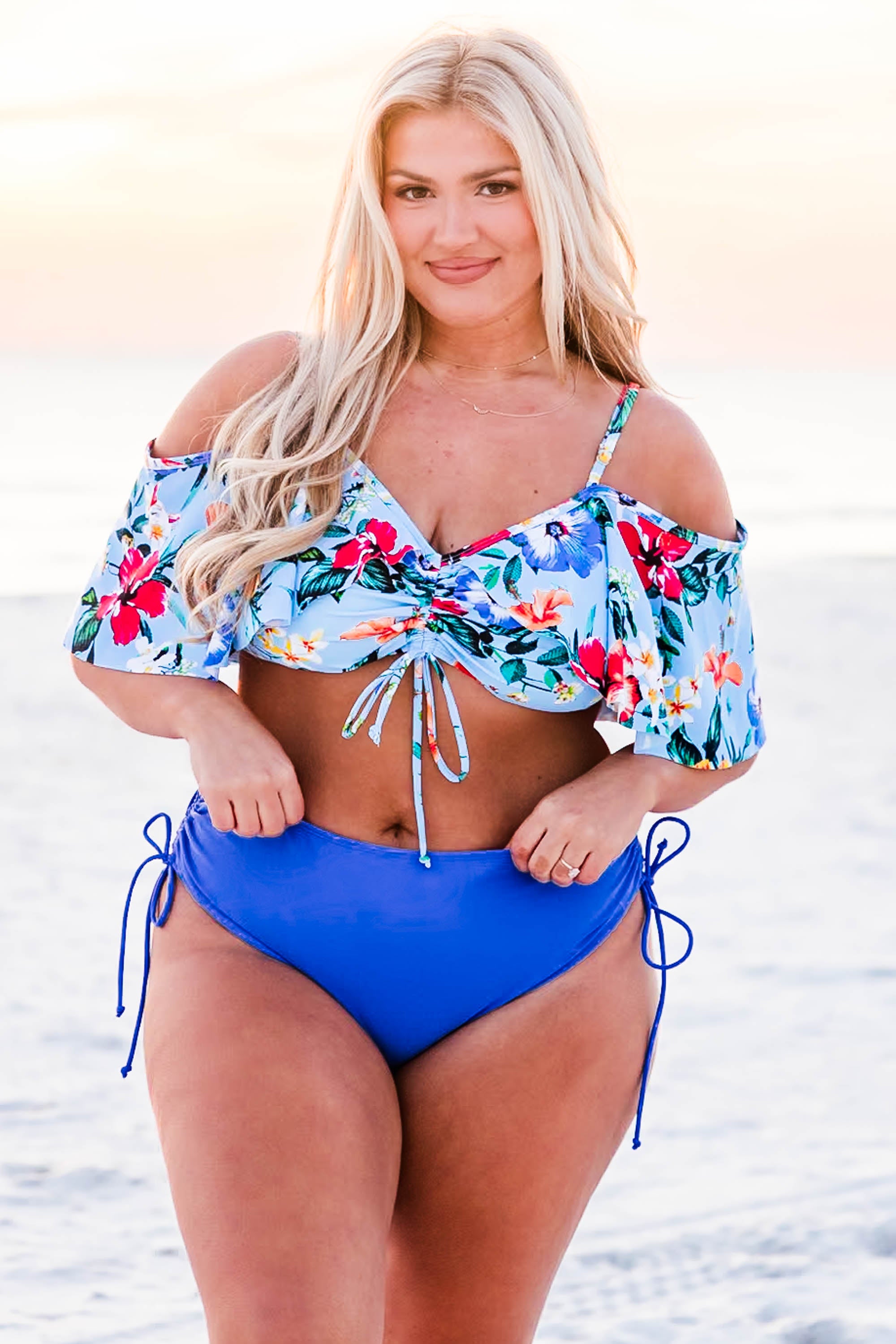 Let's Find Paradise Swim Top. Blue