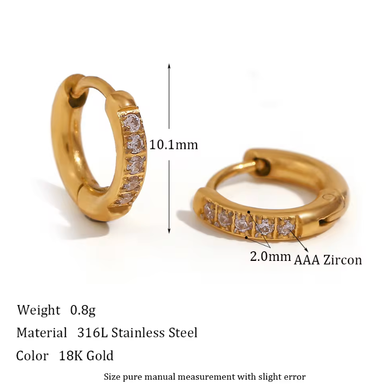 8mm slim diamond style hoops - Silver