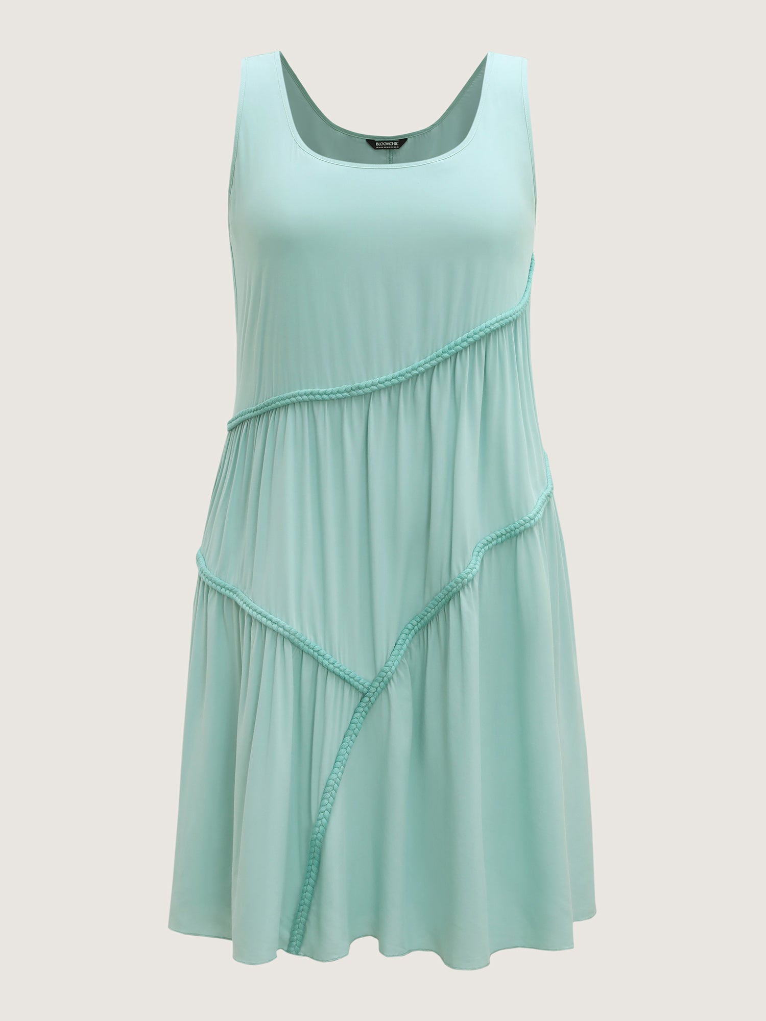 Braided Embroidery Asymmetrical Cami Midi Dress