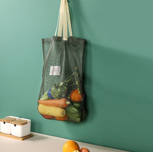 Reusable Storage Mesh Bags Washable Handbag Grocery Fruit Vegetable Hollow Net Bag Garlic Onion Organizer