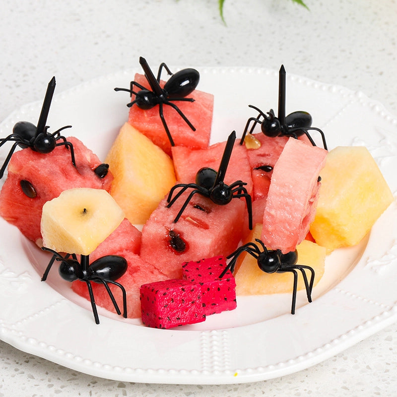 Cute Solid Color Ants Plastic Fruit Fork 1 Set
