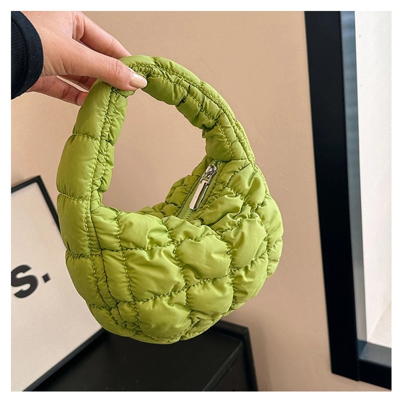 Women's Small Nylon Solid Color Basic Zipper Cloud Shape Bag