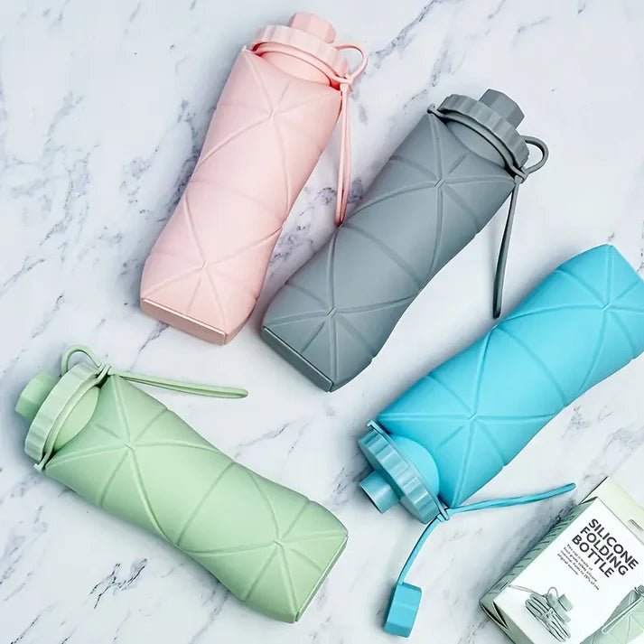 Portable Silicone Water Bottle 鈥?600ML