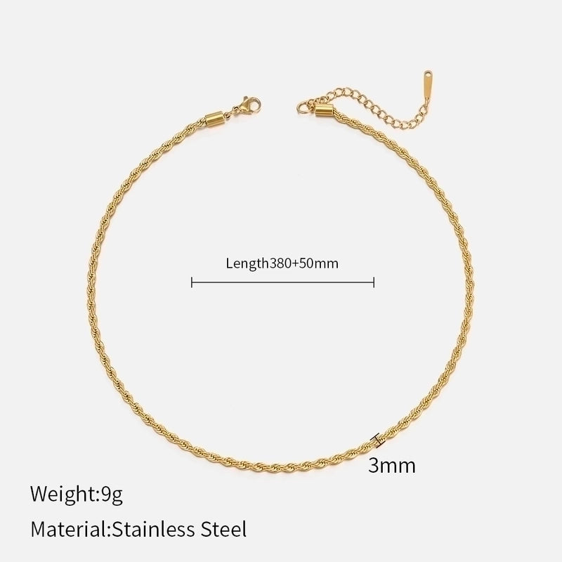 Fashion Twist 304 Stainless Steel Plating Stainless Steel Necklaces