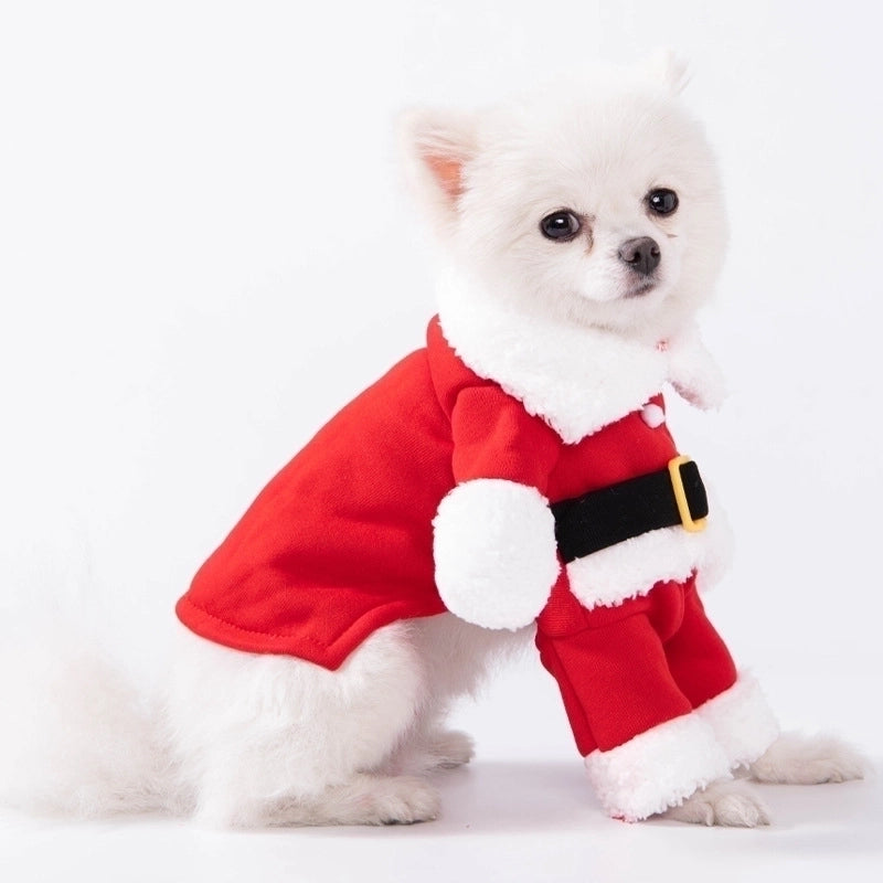 Cute Polyester Christmas Animal Santa Claus Pet Clothing