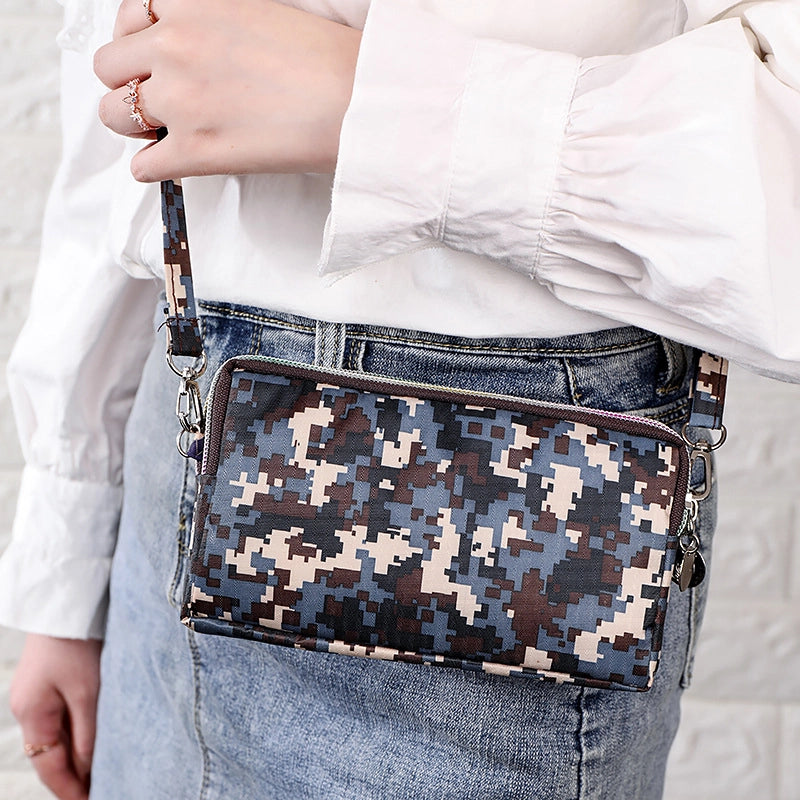 Cartoon Three-layer Zipper Fabric Printing Women's New Coin Purse Bag Mobile Phone Bag Handbag