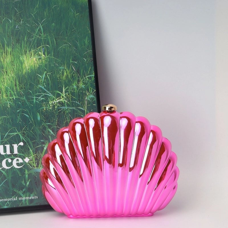 Gold Silver Pink Arylic Color Block Solid Color Shell Evening Bags