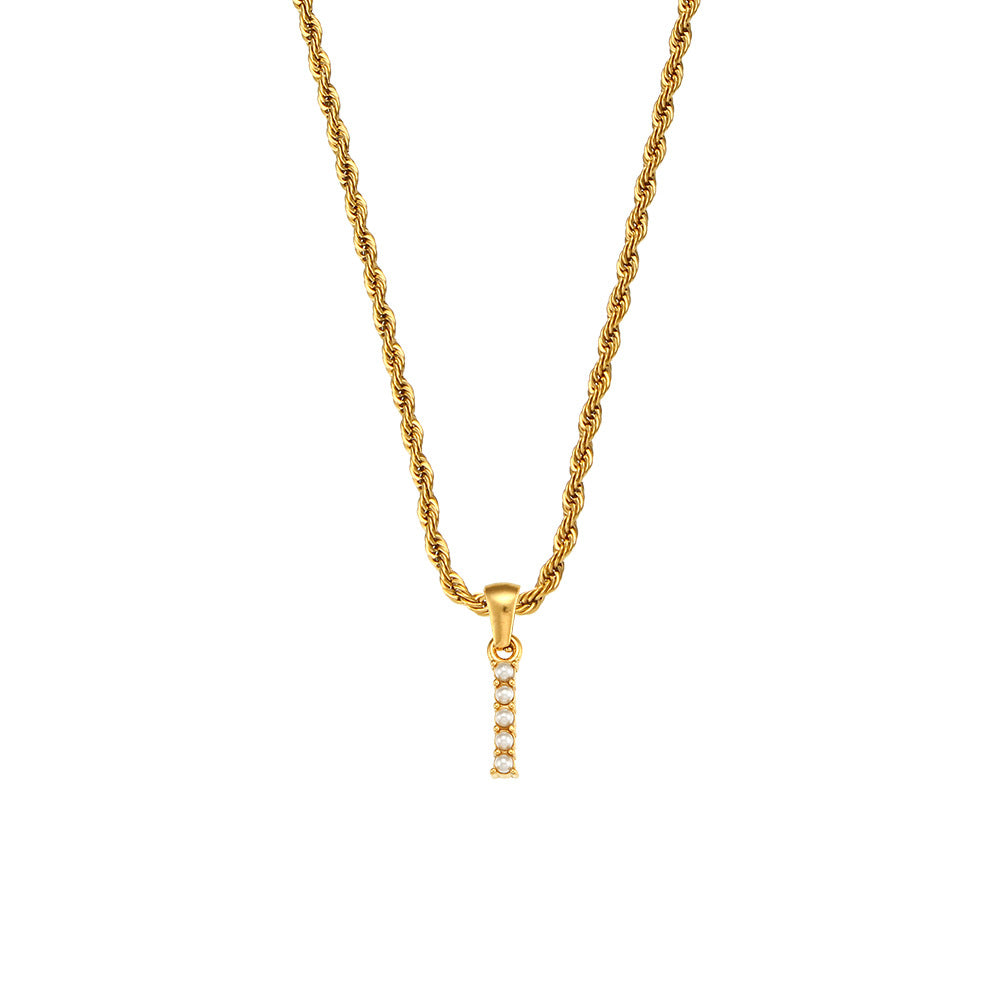 Fashion Letter Geometric Stainless Steel 18K Gold Plated Necklaces