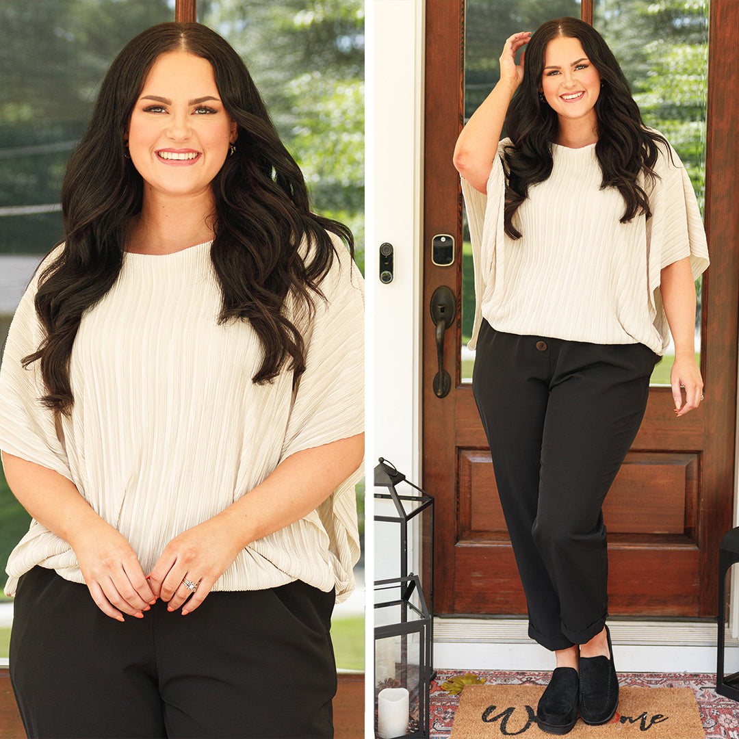 Graceful Glam Top. Cream