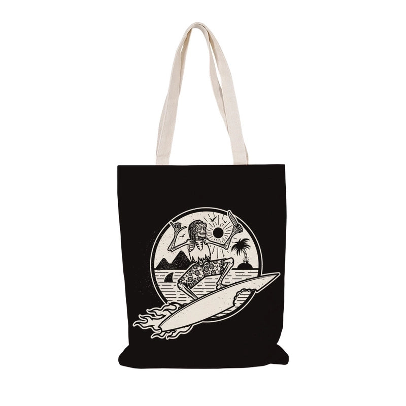 Women's Casual Pumpkin Skeleton Shopping Bags